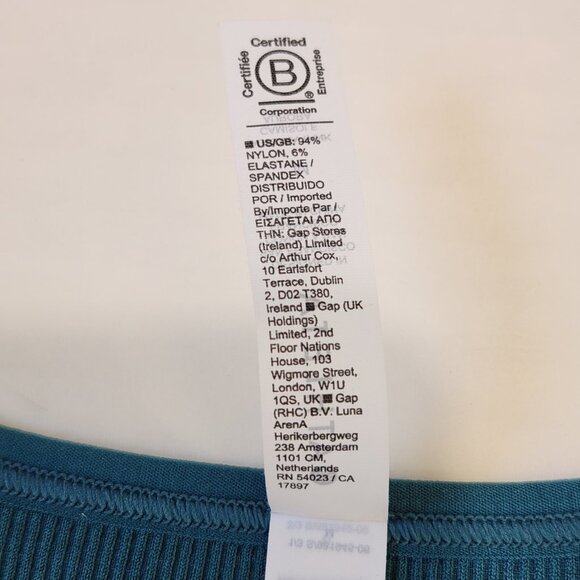 Athleta NWT Aurora Tank M Teal Blue Fitted Ribbed Seamless Activewear Breathable - Picture 10 of 11